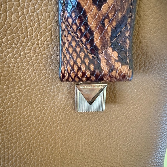 Michael Kors Rollins Small Snake Embossed Pebble Leather Satchel - Picture 8 of 8